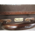 LOVELY OLD SMALL BROWN SUITCASE VULCALITE