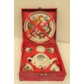 BEAUTIFUL CHINESE  SMALL TEA SET FOR FOUR IN ORIGINAL BOX