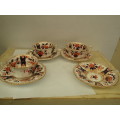 BEAUTIFUL THREE  VICTORIAN  COALPORT  CABINET CUPS AND SAUCERS AND ONE EXTRA SAUCER