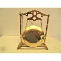 BEAUTIFUL CHINESE PATTERNED  BRASS GONG WITH  BRASS STRIKER
