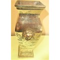 BEAUTIFUL 1920`S HEAVY BRASS CHINESE VASES LION MASK HANDLES