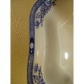 GRIM WADES  BLUE AND WHITE VEGETABLE DISH c 1930
