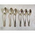 SET OF SIX SILVER PLATED TEASPOONS