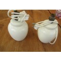 PAIR OF CREAM POTTERY LAMPS