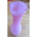 BEAUTIFUL PINK AND CLEAR GLASS HANDLE SPILL VASE