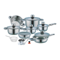 Stainless Steel Heavy Duty Leopard German Design Cookware Set with Solid Lids  16 Piece