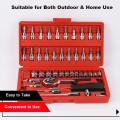 Tools Set 46pcs 1/4-Inch Socket Set DIY Home Car Vehicle Repair Set Type: Hand tools, combination
