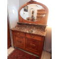 19th Century French Mahogany Mirrorback Washstand