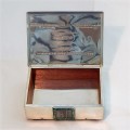 A SOUTH AFRICAN SILVER MINE SOCIETY BOX TROPHY , GOOD QUALITY