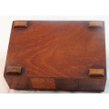 A WOODEN WW2 PRISONER OF WAR BOX MADE BY ITALIAN PRISONER OF WAR WITH NAME INSCRIBED