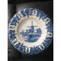 A Delfts Blue - Distel - Windmills and Cottages 35cm Wall Plate