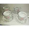 X4 Tea Cup and Saucer - Royal Standard Fine Bone China Engalnd - Mandarin