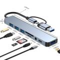 USB 3.0 5/8 Port Hub OTG Adapter 5Gpbs High Speed USB 3.0 2.0 Splitter 3.5 Audio