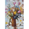 floral study oil painting