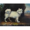 portrait of a dog oil painting