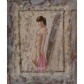 female nude study oil painting
