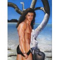 oil painting - male , beach