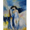 the couple oil painting