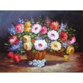 large floral oil painting R8 500