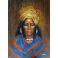 african portrait oil painting