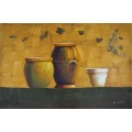 study of vessels still life oil painting