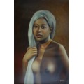 african female nude study oil painting