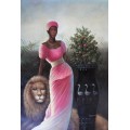 african queen oil painting