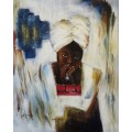 african portrait series oil painting