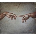 the creation of adam oil painting