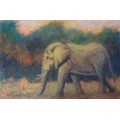 mark enslin oil painting   - elephant