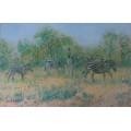 mark enslin oil painting  - zebras
