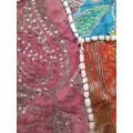 vintage indian hand embroidered wall hanging / throw