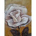 framed floral oil painting study of a rose