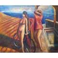 the bathers oil painting