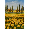 landscape with sunflowers Oil Painting