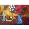 floral still life study oil painting