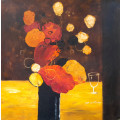 oil painting modern floral study