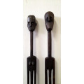 pair male and female wood stick figures - tanzania