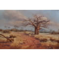 paul ascot baobab tree oil painting