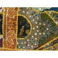 vintage indian hand embroidered & beaded wall hanging / throw