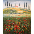 modern landscape with flowers oil painting