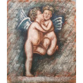 cupid`s embrace oil painting