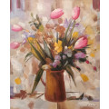 study flowers in vase oil painting