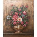 study flowers in vase oil painting