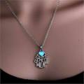 Glow In the Dark Pendant with Silvertone Chain Necklace