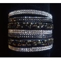 Multi-layered Black Rhinestone Bracelet