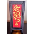 Handmade Vintage Style Thai Lamp with a Dragon Design - Red and Yellow