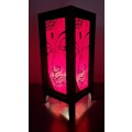 Handmade Vintage Style Thai lamp with Buddha design - Red and Black