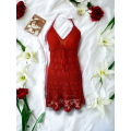 Crochet Beach Dress - Brick red / Orange