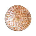 Handmade Mosaic Coconut Bowl with Elephant  - Peach